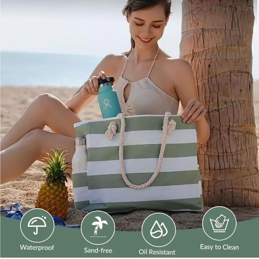 Large Waterproof Sandproof Beach Tote - Picture 4 of 5